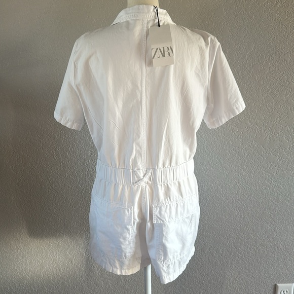 Zara | Utility Short Jumpsuit in White (NWT) - Picture 6 of 7